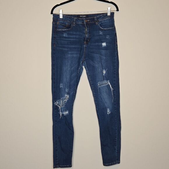WAX JEAN Womens Jeans Y2K Distressed Destructed Skinny, Juniors Size 11 - Picture 5 of 15